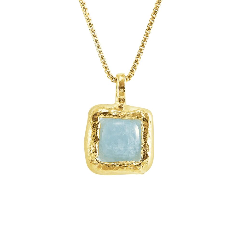 SILPADA Mediterra Natural Aquamarine Necklace in 14K Gold-Plated Sterling Silver